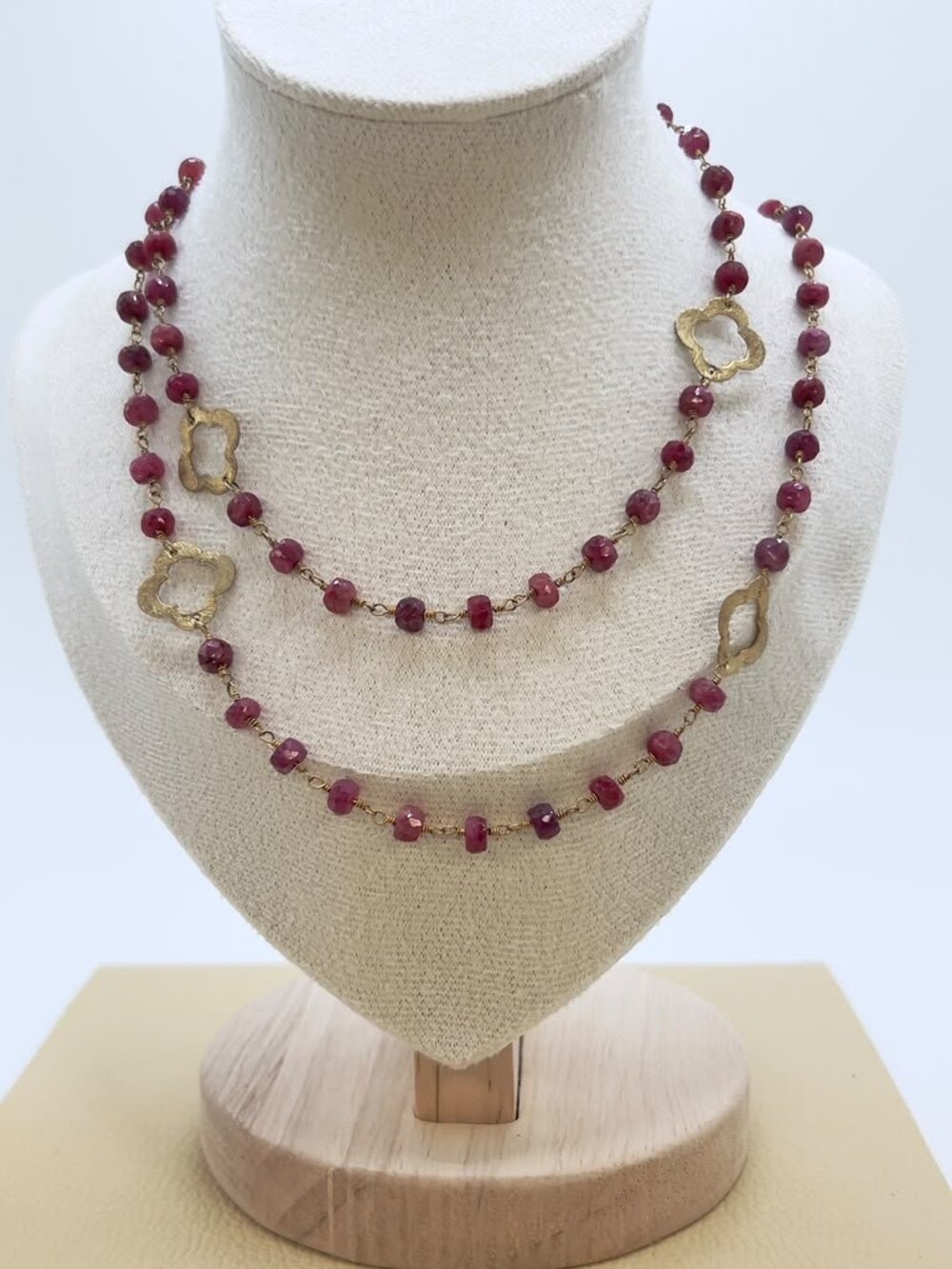 Handmade Faceted Ruby Necklace